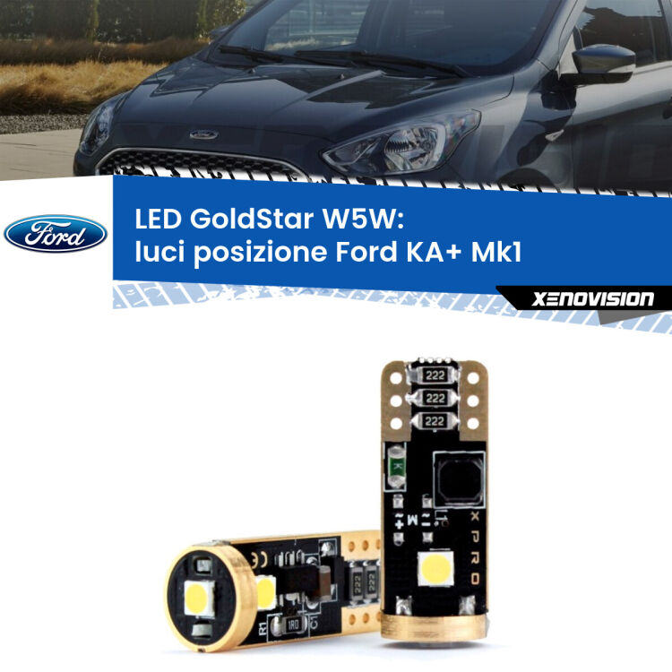 <strong>Luci posizione LED Ford KA+</strong> Mk1 1996-2008: ottima luminosità a 360 gradi. Si inseriscono ovunque. Canbus, Top Quality.