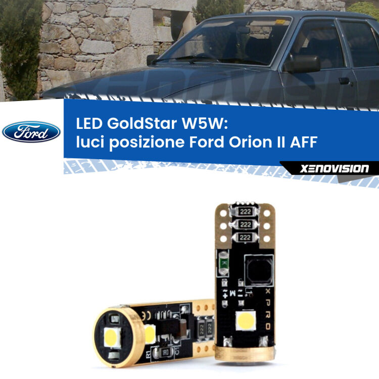 <strong>Luci posizione LED Ford Orion II</strong> AFF 1985-1990: ottima luminosità a 360 gradi. Si inseriscono ovunque. Canbus, Top Quality.