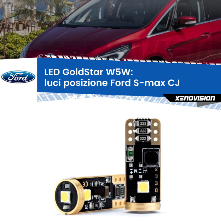 <strong>Luci posizione LED Ford S-max</strong> CJ 2015-2018: ottima luminosità a 360 gradi. Si inseriscono ovunque. Canbus, Top Quality.