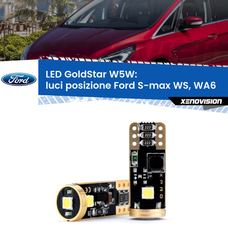 <strong>Luci posizione LED Ford S-max</strong> WS, WA6 2006-2014: ottima luminosità a 360 gradi. Si inseriscono ovunque. Canbus, Top Quality.