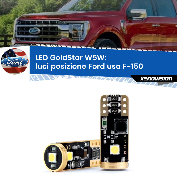 <strong>Luci posizione LED Ford usa F-150</strong>  2003-2007: ottima luminosità a 360 gradi. Si inseriscono ovunque. Canbus, Top Quality.