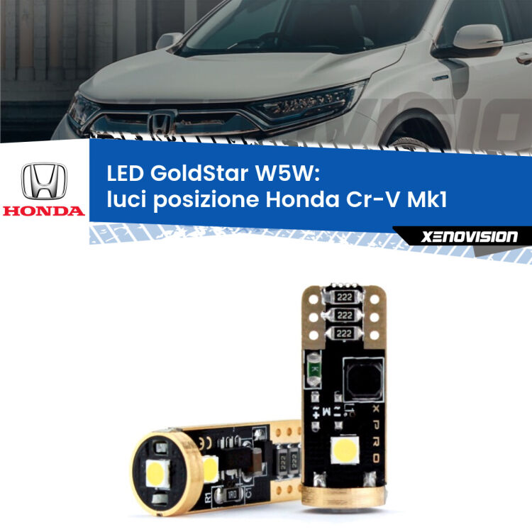 <strong>Luci posizione LED Honda Cr-V</strong> Mk1 1995-2000: ottima luminosità a 360 gradi. Si inseriscono ovunque. Canbus, Top Quality.