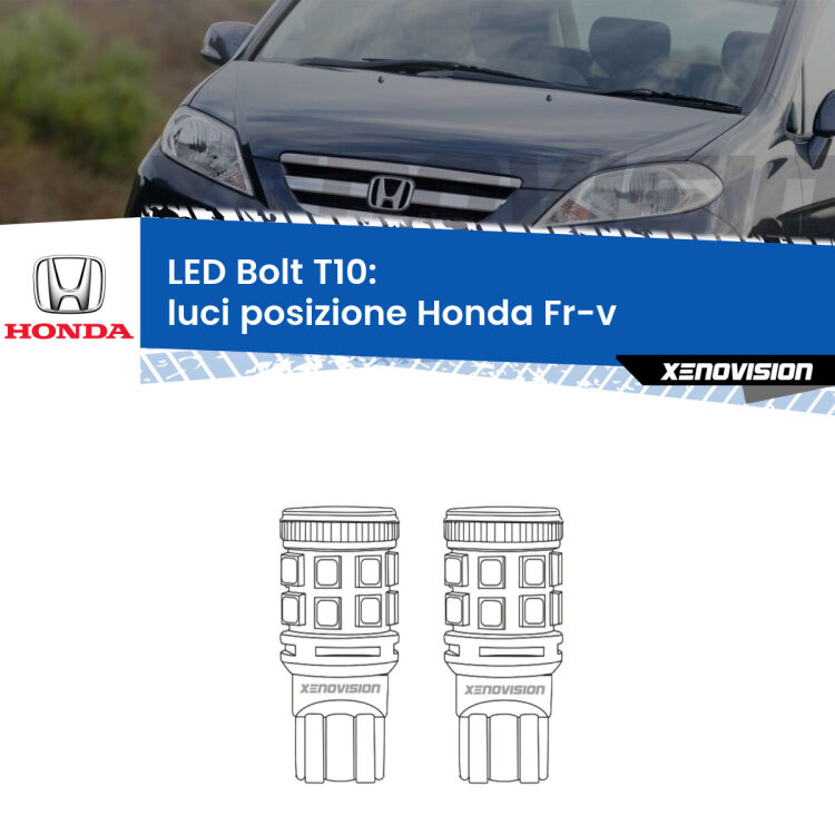 <strong>Luci posizione LED per Honda Fr-v</strong>  2004-2009. Coppia lampade <strong>T10</strong> modello Bolt canbus.