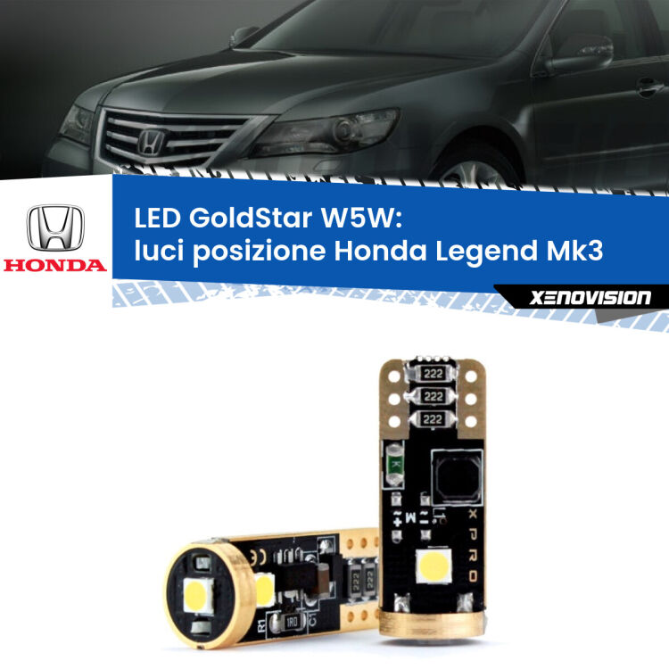 <strong>Luci posizione LED Honda Legend</strong> Mk3 1996-2004: ottima luminosità a 360 gradi. Si inseriscono ovunque. Canbus, Top Quality.