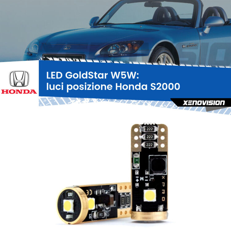 <strong>Luci posizione LED Honda S2000</strong>  1999-2009: ottima luminosità a 360 gradi. Si inseriscono ovunque. Canbus, Top Quality.