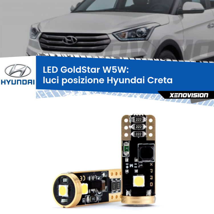 <strong>Luci posizione LED Hyundai Creta</strong>  prima serie: ottima luminosità a 360 gradi. Si inseriscono ovunque. Canbus, Top Quality.