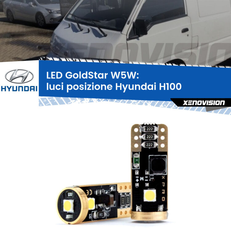 <strong>Luci posizione LED Hyundai H100</strong>  1994-2000: ottima luminosità a 360 gradi. Si inseriscono ovunque. Canbus, Top Quality.