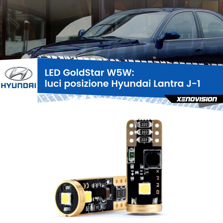 <strong>Luci posizione LED Hyundai Lantra</strong> J-1 1993-1995: ottima luminosità a 360 gradi. Si inseriscono ovunque. Canbus, Top Quality.