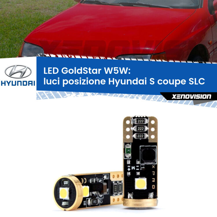 <strong>Luci posizione LED Hyundai S coupe</strong> SLC 1992-1996: ottima luminosità a 360 gradi. Si inseriscono ovunque. Canbus, Top Quality.