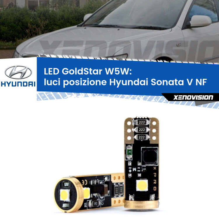 <strong>Luci posizione LED Hyundai Sonata V</strong> NF 2005-2010: ottima luminosità a 360 gradi. Si inseriscono ovunque. Canbus, Top Quality.