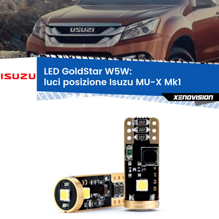 <strong>Luci posizione LED Isuzu MU-X</strong> Mk1 2013-2019: ottima luminosità a 360 gradi. Si inseriscono ovunque. Canbus, Top Quality.