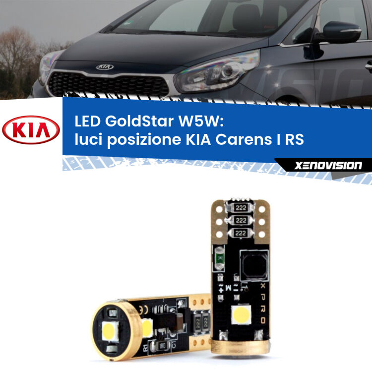 <strong>Luci posizione LED KIA Carens I</strong> RS 1999-2005: ottima luminosità a 360 gradi. Si inseriscono ovunque. Canbus, Top Quality.