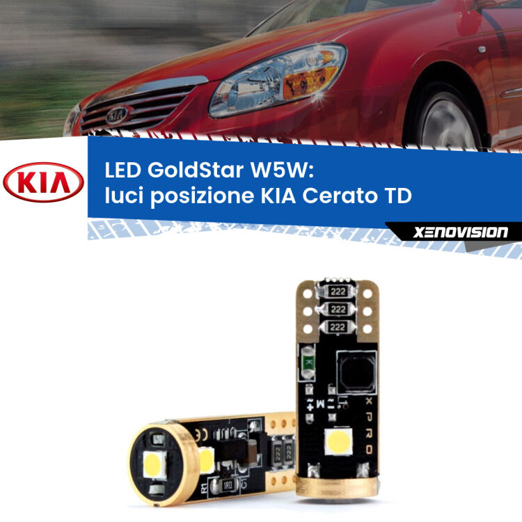 <strong>Luci posizione LED KIA Cerato</strong> TD 2008-2011: ottima luminosità a 360 gradi. Si inseriscono ovunque. Canbus, Top Quality.