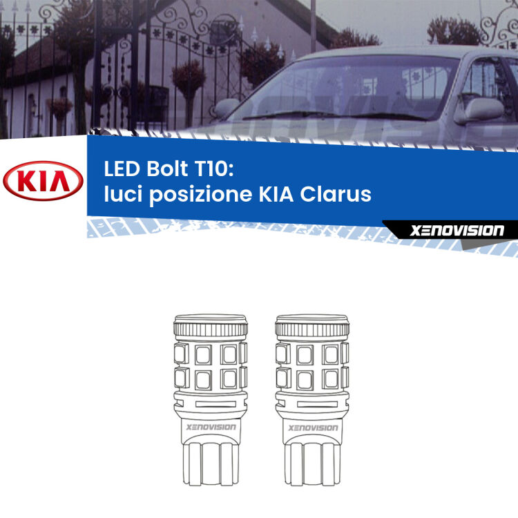 <strong>Luci posizione LED per KIA Clarus</strong>  1996-2001. Coppia lampade <strong>T10</strong> modello Bolt canbus.