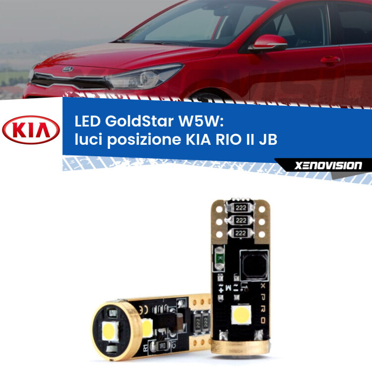 <strong>Luci posizione LED KIA RIO II</strong> JB 2005-2010: ottima luminosità a 360 gradi. Si inseriscono ovunque. Canbus, Top Quality.