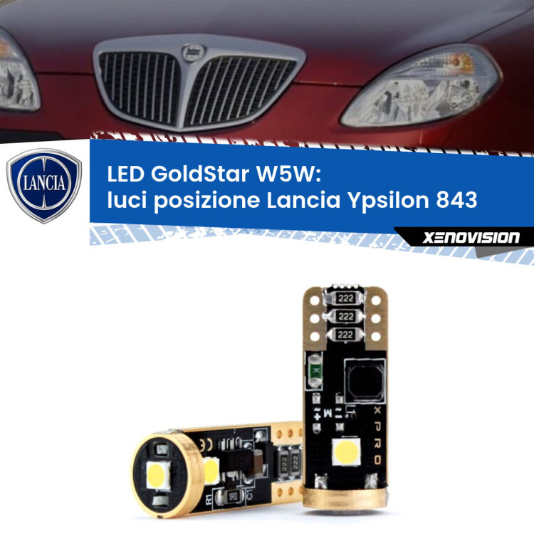 <strong>Luci posizione LED Lancia Ypsilon</strong> 843 2003-2011: ottima luminosità a 360 gradi. Si inseriscono ovunque. Canbus, Top Quality.