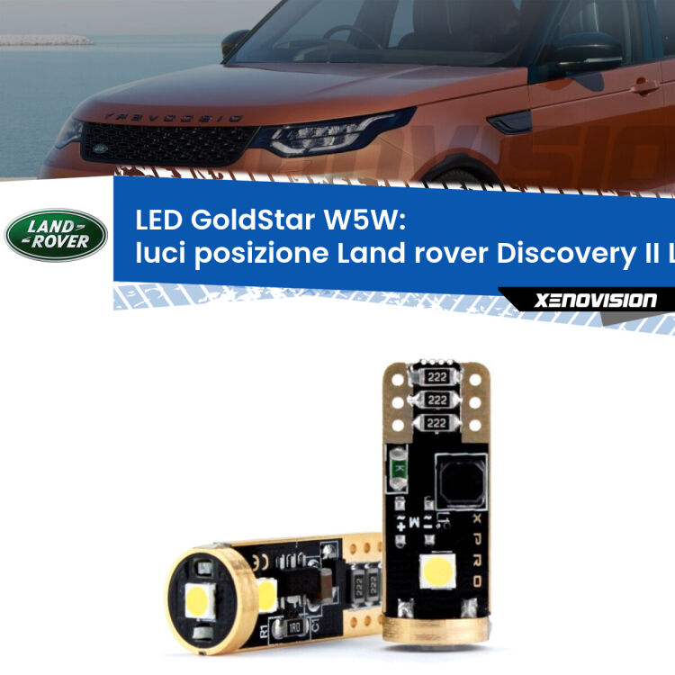 <strong>Luci posizione LED Land rover Discovery II</strong> L318 prima serie: ottima luminosità a 360 gradi. Si inseriscono ovunque. Canbus, Top Quality.