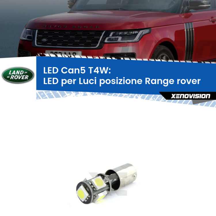 <strong>luci posizione LED per Land rover Range rover</strong> Mk1 prima serie. Lampadina <strong>T4W</strong> BA9s Canbus da Xenovision.