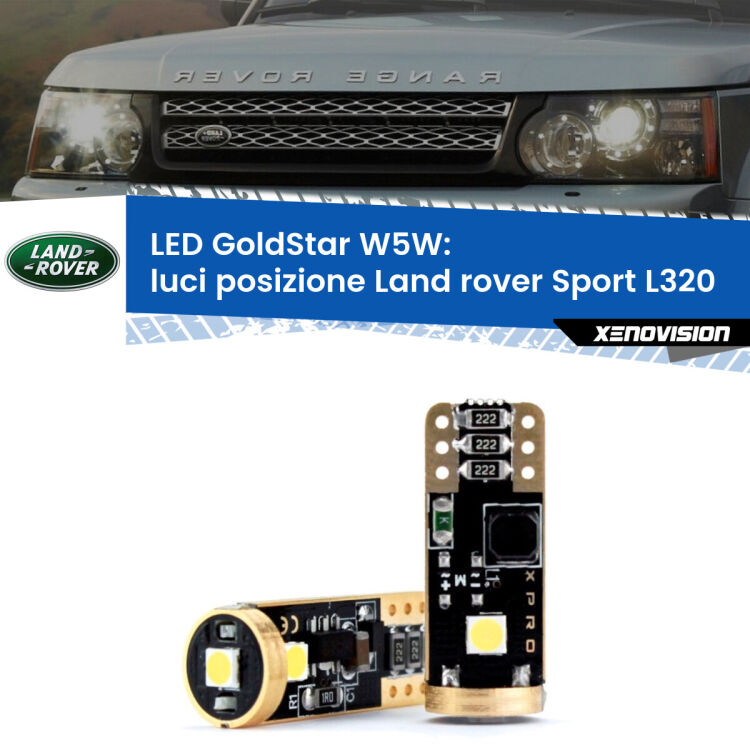 <strong>Luci posizione LED Land rover Sport</strong> L320 2005-2009: ottima luminosità a 360 gradi. Si inseriscono ovunque. Canbus, Top Quality.