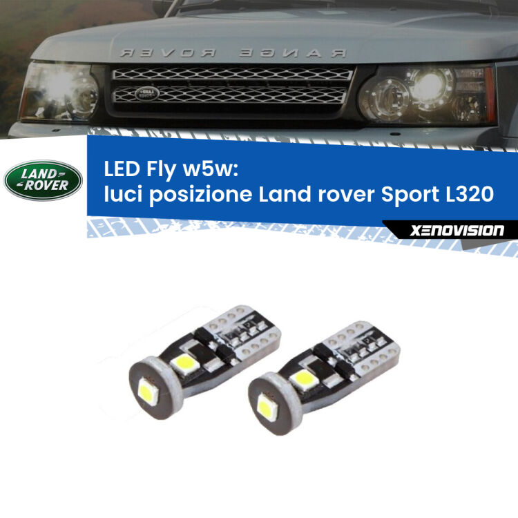 <strong>luci posizione LED per Land rover Sport</strong> L320 2005-2009. Coppia lampadine <strong>w5w</strong> Canbus compatte modello Fly Xenovision.