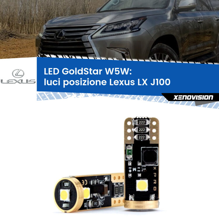 <strong>Luci posizione LED Lexus LX</strong> J100 1998-2008: ottima luminosità a 360 gradi. Si inseriscono ovunque. Canbus, Top Quality.