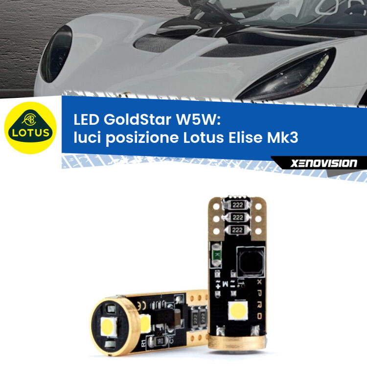 <strong>Luci posizione LED Lotus Elise</strong> Mk3 2010-2022: ottima luminosità a 360 gradi. Si inseriscono ovunque. Canbus, Top Quality.