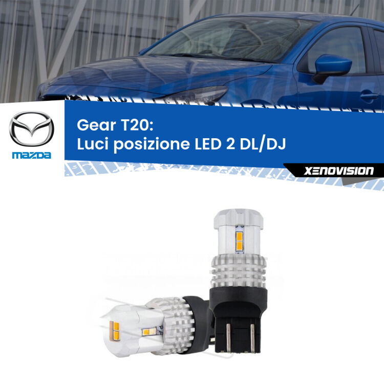 <strong>LED T20 </strong><strong>Luci posizione</strong> <strong>Mazda</strong> <strong>2 </strong>(DL/DJ) 2014-2018. Coppia LED effetto Stealth, ottima resa in ogni direzione, Qualità Massima.