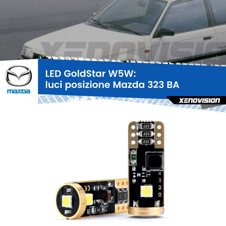 <strong>Luci posizione LED Mazda 323</strong> BA 1994-1998: ottima luminosità a 360 gradi. Si inseriscono ovunque. Canbus, Top Quality.