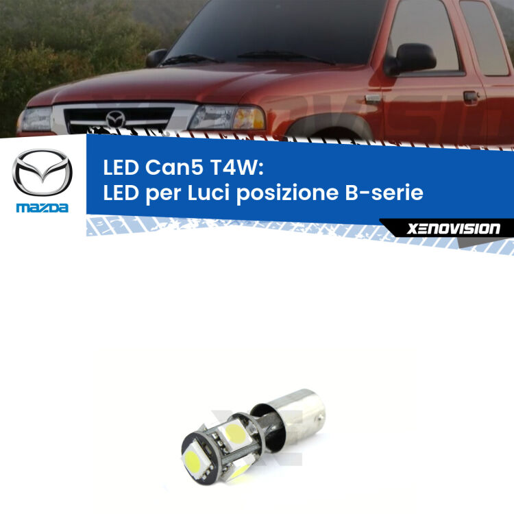 <strong>luci posizione LED per Mazda B-serie</strong> UF 1985-1996. Lampadina <strong>T4W</strong> BA9s Canbus da Xenovision.