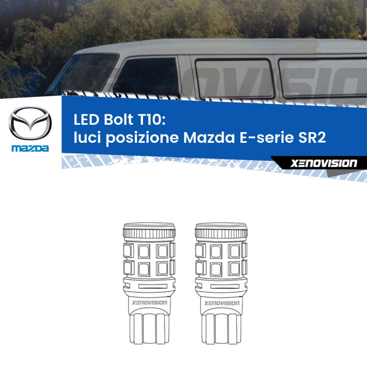 <strong>Luci posizione LED per Mazda E-serie</strong> SR2 1985-2003. Coppia lampade <strong>T10</strong> modello Bolt canbus.