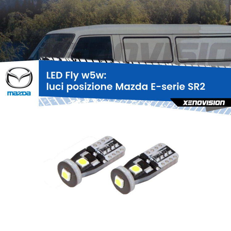 <strong>luci posizione LED per Mazda E-serie</strong> SR2 1985-2003. Coppia lampadine <strong>w5w</strong> Canbus compatte modello Fly Xenovision.