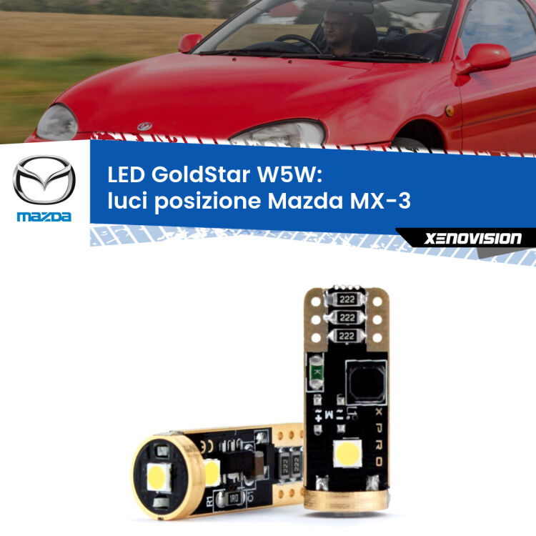 <strong>Luci posizione LED Mazda MX-3</strong>  1991-1998: ottima luminosità a 360 gradi. Si inseriscono ovunque. Canbus, Top Quality.