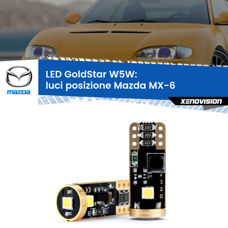 <strong>Luci posizione LED Mazda MX-6</strong>  1992-1997: ottima luminosità a 360 gradi. Si inseriscono ovunque. Canbus, Top Quality.