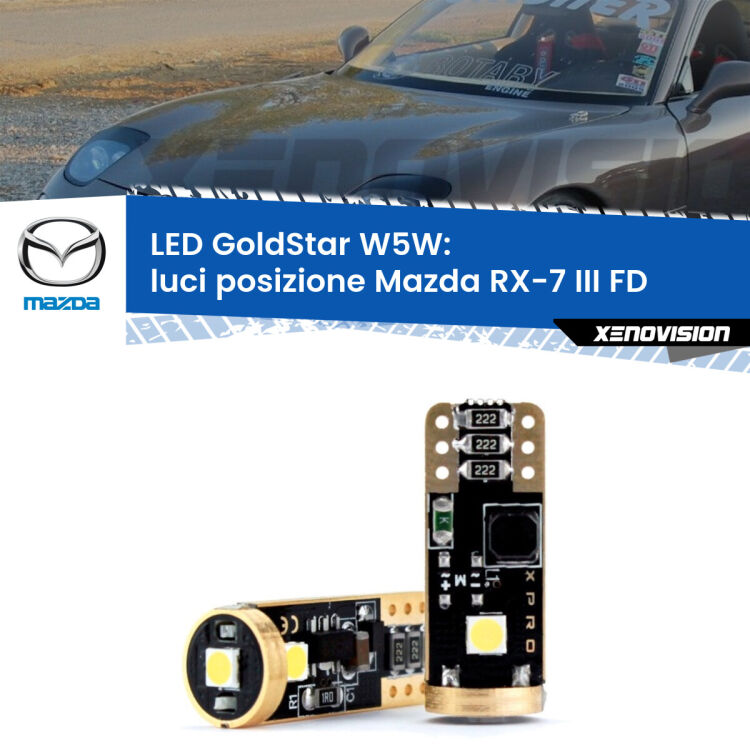 <strong>Luci posizione LED Mazda RX-7 III</strong> FD 1992-2002: ottima luminosità a 360 gradi. Si inseriscono ovunque. Canbus, Top Quality.