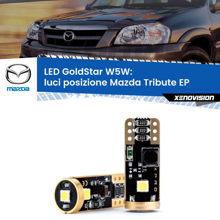 <strong>Luci posizione LED Mazda Tribute</strong> EP 2000-2008: ottima luminosità a 360 gradi. Si inseriscono ovunque. Canbus, Top Quality.