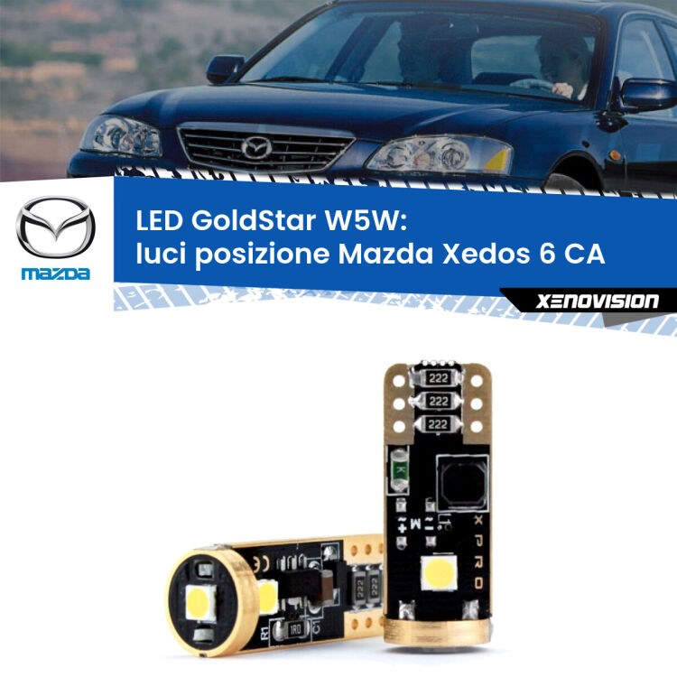 <strong>Luci posizione LED Mazda Xedos 6</strong> CA 1992-1999: ottima luminosità a 360 gradi. Si inseriscono ovunque. Canbus, Top Quality.