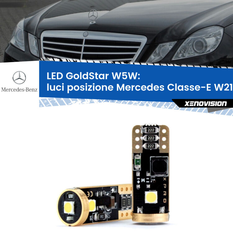 <strong>Luci posizione LED Mercedes Classe-E</strong> W212 2009-2016: ottima luminosità a 360 gradi. Si inseriscono ovunque. Canbus, Top Quality.