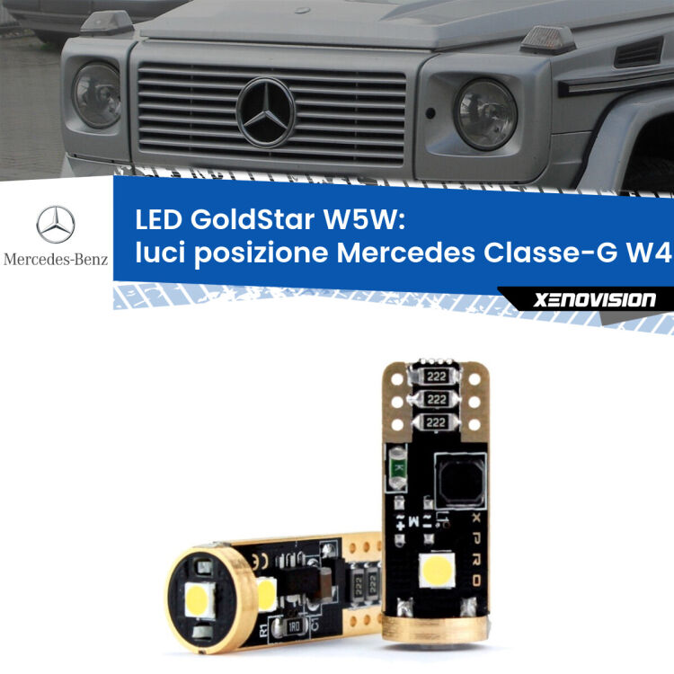 <strong>Luci posizione LED Mercedes Classe-G</strong> W463 1991-2004: ottima luminosità a 360 gradi. Si inseriscono ovunque. Canbus, Top Quality.