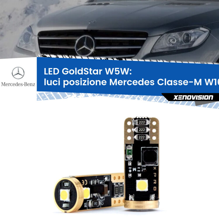 <strong>Luci posizione LED Mercedes Classe-M</strong> W166 2011-2015: ottima luminosità a 360 gradi. Si inseriscono ovunque. Canbus, Top Quality.