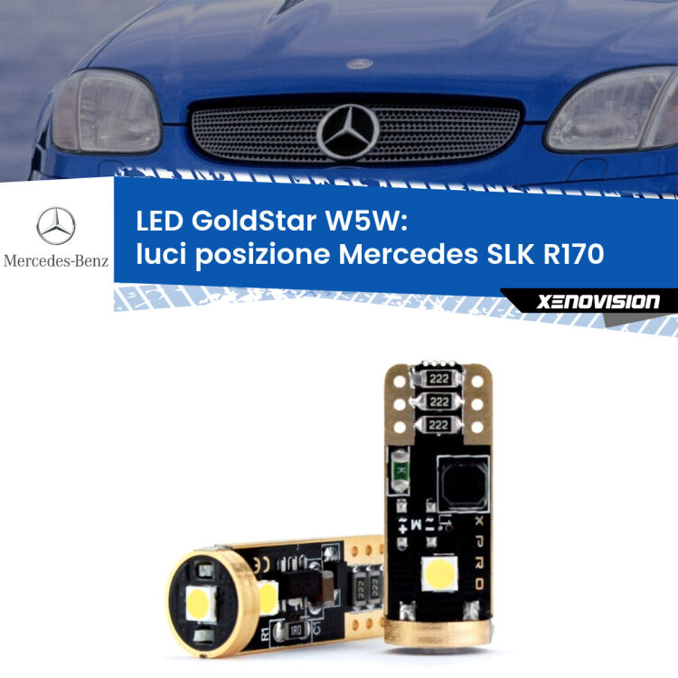 <strong>Luci posizione LED Mercedes SLK</strong> R170 1996-2004: ottima luminosità a 360 gradi. Si inseriscono ovunque. Canbus, Top Quality.