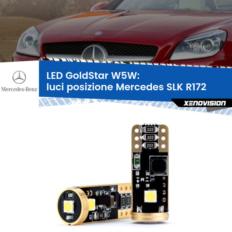 <strong>Luci posizione LED Mercedes SLK</strong> R172 2011in poi: ottima luminosità a 360 gradi. Si inseriscono ovunque. Canbus, Top Quality.