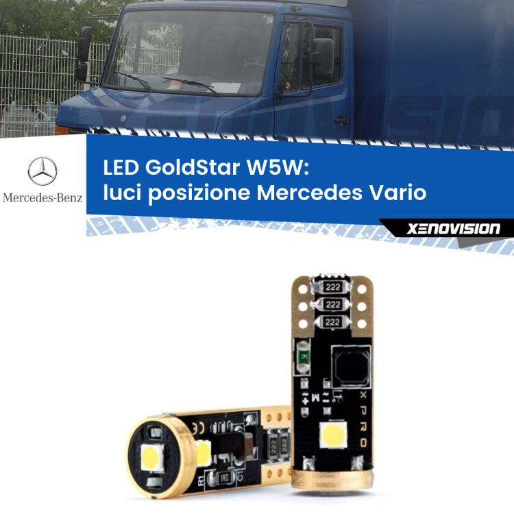 <strong>Luci posizione LED Mercedes Vario</strong>  1996-2013: ottima luminosità a 360 gradi. Si inseriscono ovunque. Canbus, Top Quality.