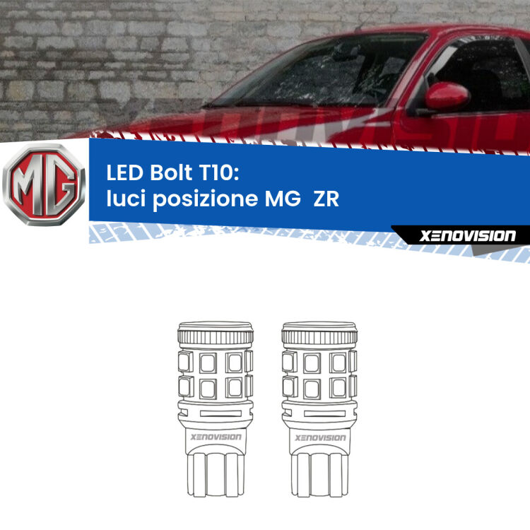 <strong>Luci posizione LED per MG  ZR</strong>  2001-2005. Coppia lampade <strong>T10</strong> modello Bolt canbus.