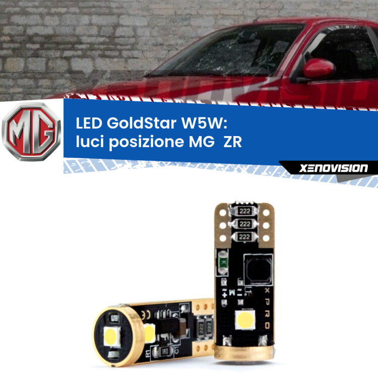 <strong>Luci posizione LED MG  ZR</strong>  2001-2005: ottima luminosità a 360 gradi. Si inseriscono ovunque. Canbus, Top Quality.