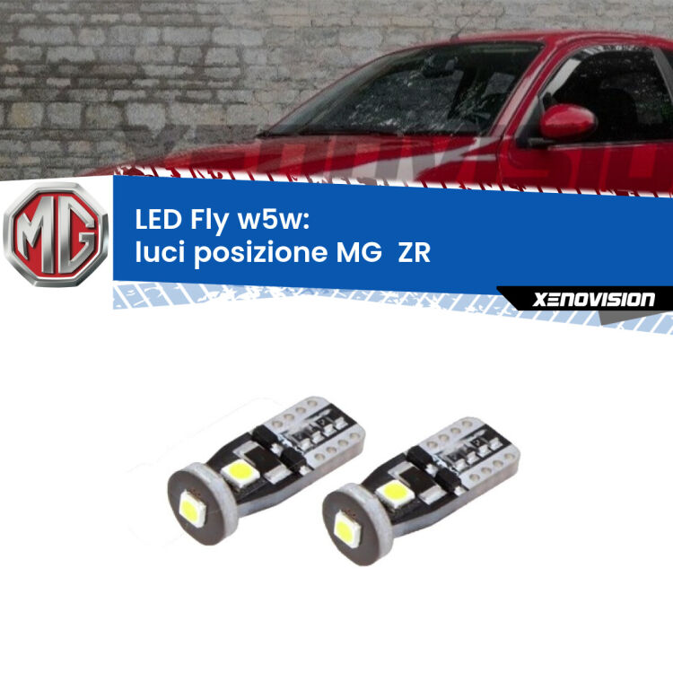 <strong>luci posizione LED per MG  ZR</strong>  2001-2005. Coppia lampadine <strong>w5w</strong> Canbus compatte modello Fly Xenovision.