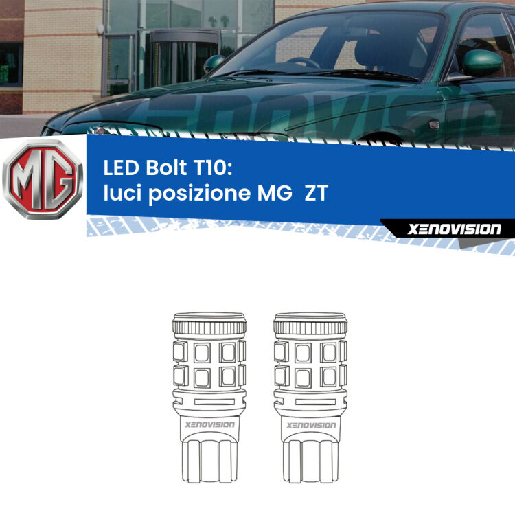 <strong>Luci posizione LED per MG  ZT</strong>  2001-2005. Coppia lampade <strong>T10</strong> modello Bolt canbus.