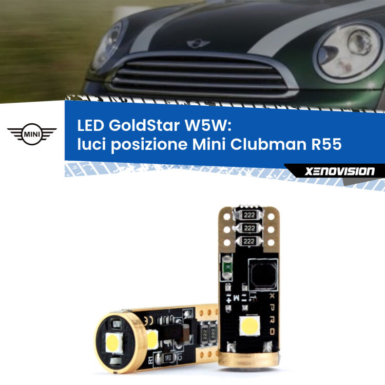 <strong>Luci posizione LED Mini Clubman</strong> R55 2007-2015: ottima luminosità a 360 gradi. Si inseriscono ovunque. Canbus, Top Quality.