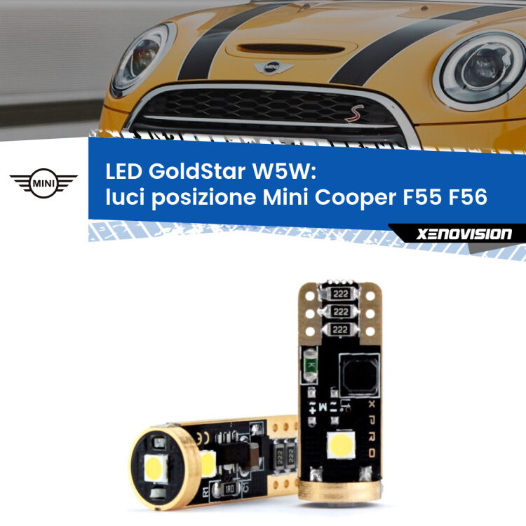 <strong>Luci posizione LED Mini Cooper</strong> F55 F56 2013-2017: ottima luminosità a 360 gradi. Si inseriscono ovunque. Canbus, Top Quality.