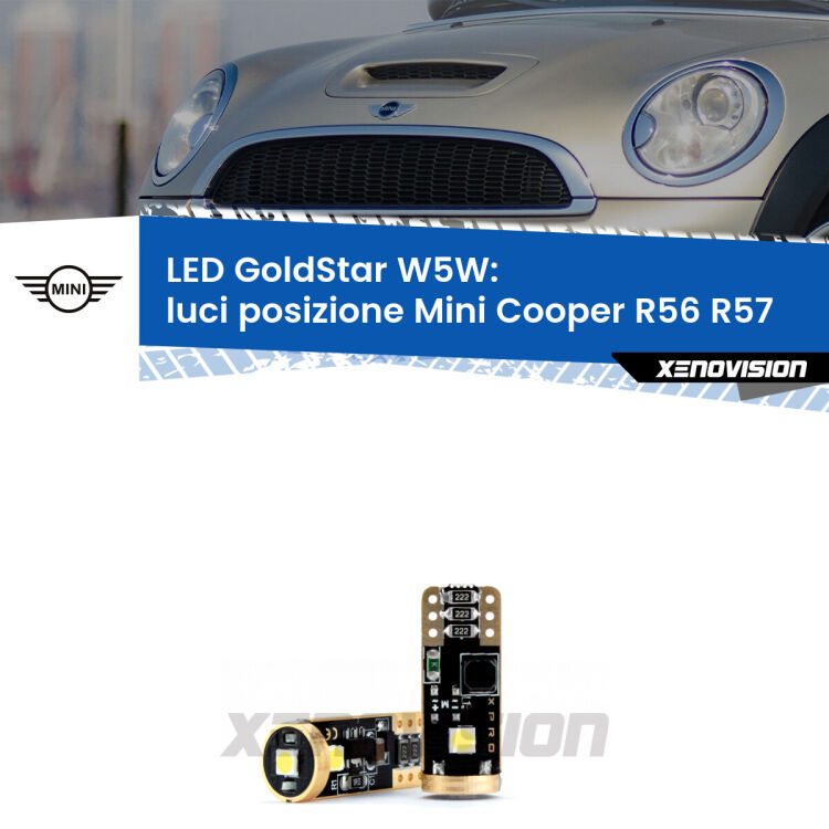 <strong>Luci posizione LED Mini Cooper</strong> R56 R57 2006-2013: ottima luminosità a 360 gradi. Si inseriscono ovunque. Canbus, Top Quality.