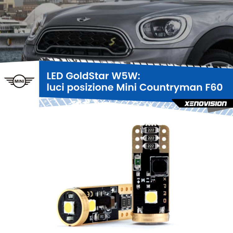 <strong>Luci posizione LED Mini Countryman</strong> F60 2016-2019: ottima luminosità a 360 gradi. Si inseriscono ovunque. Canbus, Top Quality.